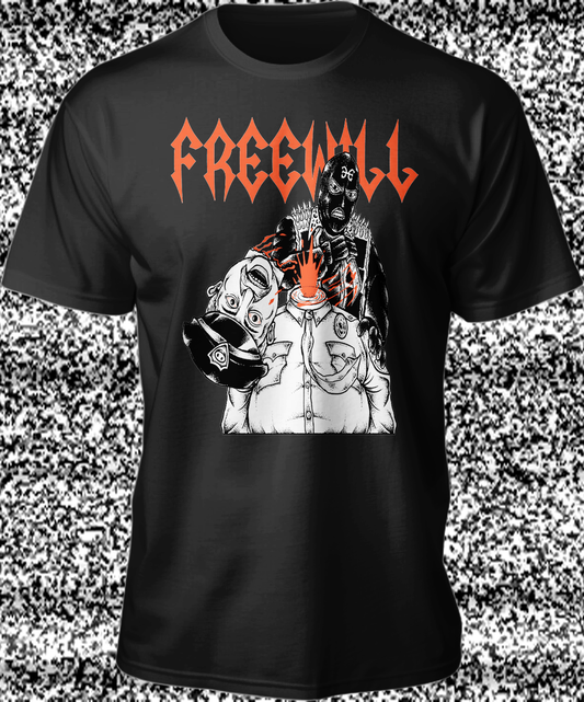 FREEWILL "COP BONDAGE" T-SHIRT (BLACK/RED)