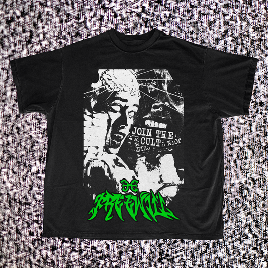FREEWILL - “JOIN THE CULT” T-SHIRT (BLACK/GREEN)